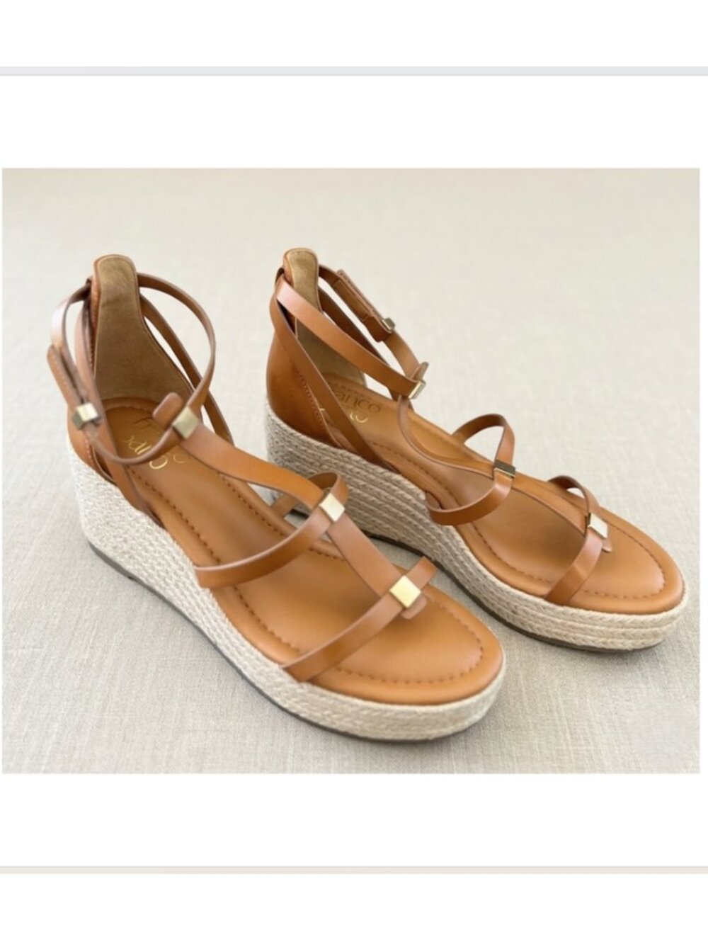 FRANCO SARTO - Pana Espadrille Wedges in a classic tan - Picture 6 of 8